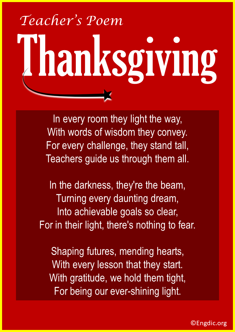 15 best thanksgiving poems for teachers - engdic